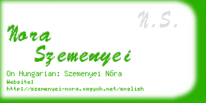 nora szemenyei business card